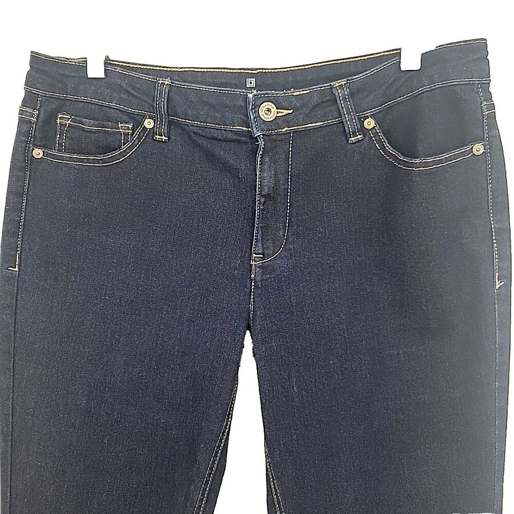 Liz Claiborne Womens Jeans Size 12 City Fit Skinny Leg Dark Blue 34x30.5 - Picture 2 of 8